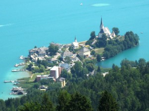 Maria Wörth vom Pyramidenkogel am Wörthersee
