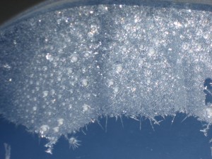 Eiskristalle am Fenster - scheint draußen kalt zu sein ;-)