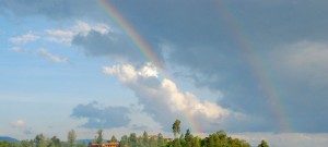 Regenbögen auf der Fahrt nach Kibuye