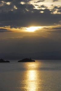 Sonnenuntergang über dem Lake Kivu