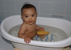 Patricia beim Baden