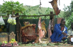 Fleischstand auf dem Markt