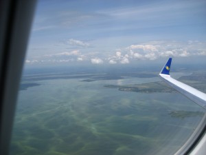 Blick auf den Lake Victoria auf dem Rückflug nach Kigali