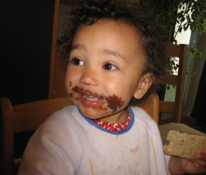 Nutellabrot/-gesicht